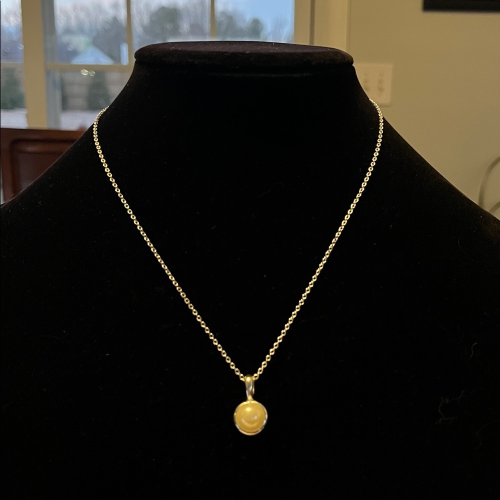 Elegant Silver Pendant Necklace With A Round Pearl